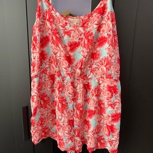 Forever 21+ Red Floral Jumpsuit/Romper